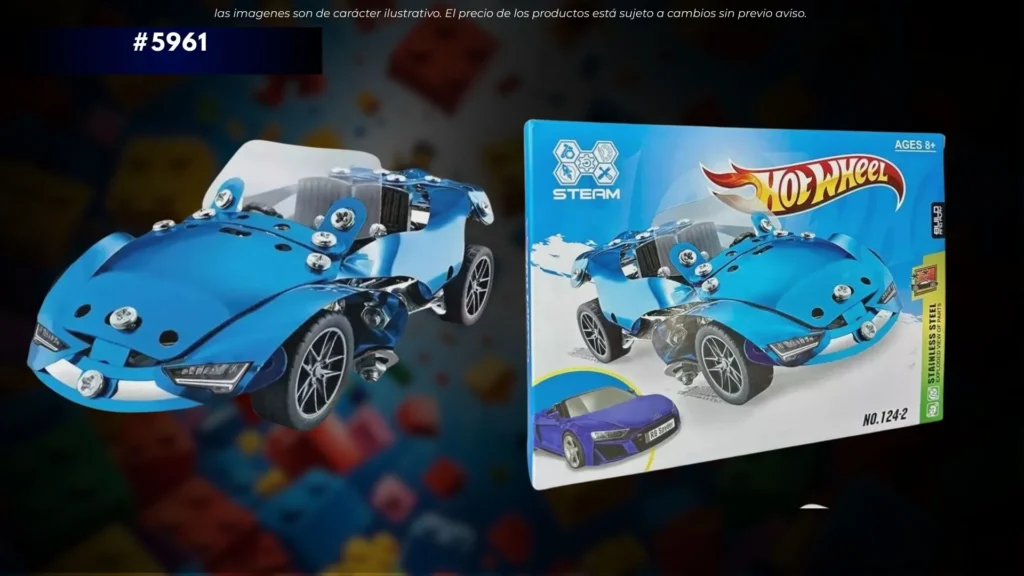 HOTWHEEL GRANDE PARA ARMAR AUTO AZUL 124-2