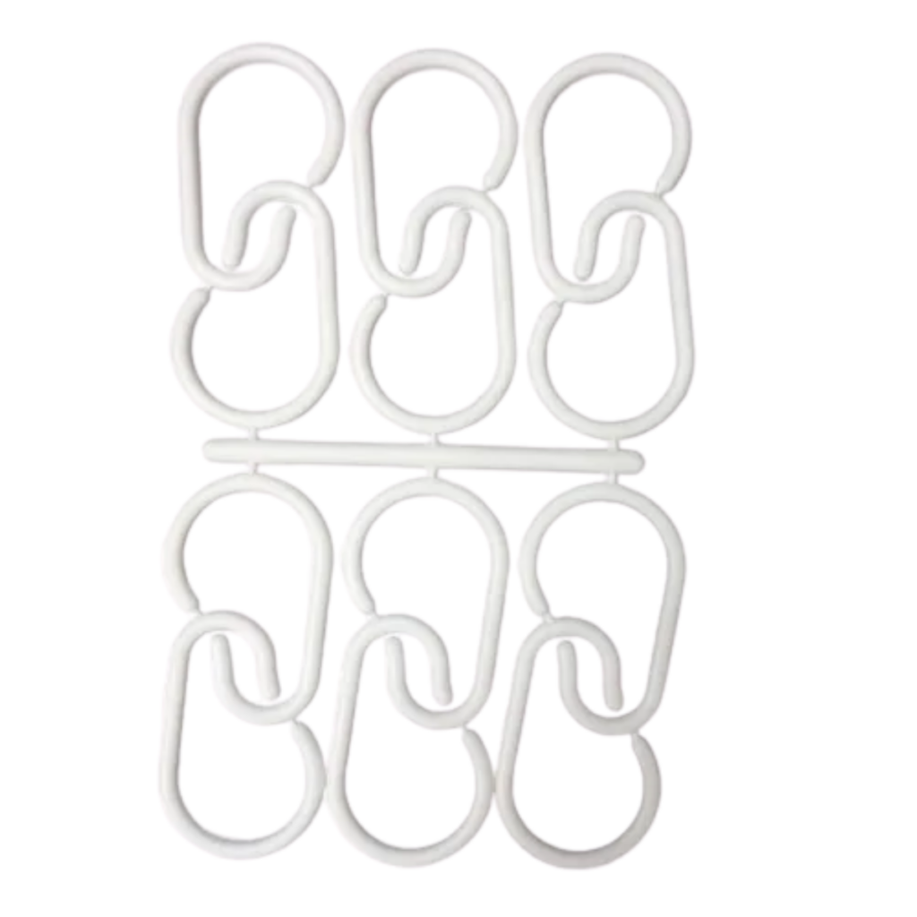 GANCHOS PARA CORTINA DE BAÑO ELIPLAST 031