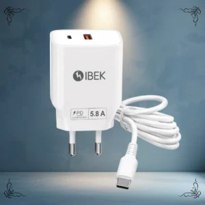 CARGADOR IBEK 5.8A USB C - C IB-5803