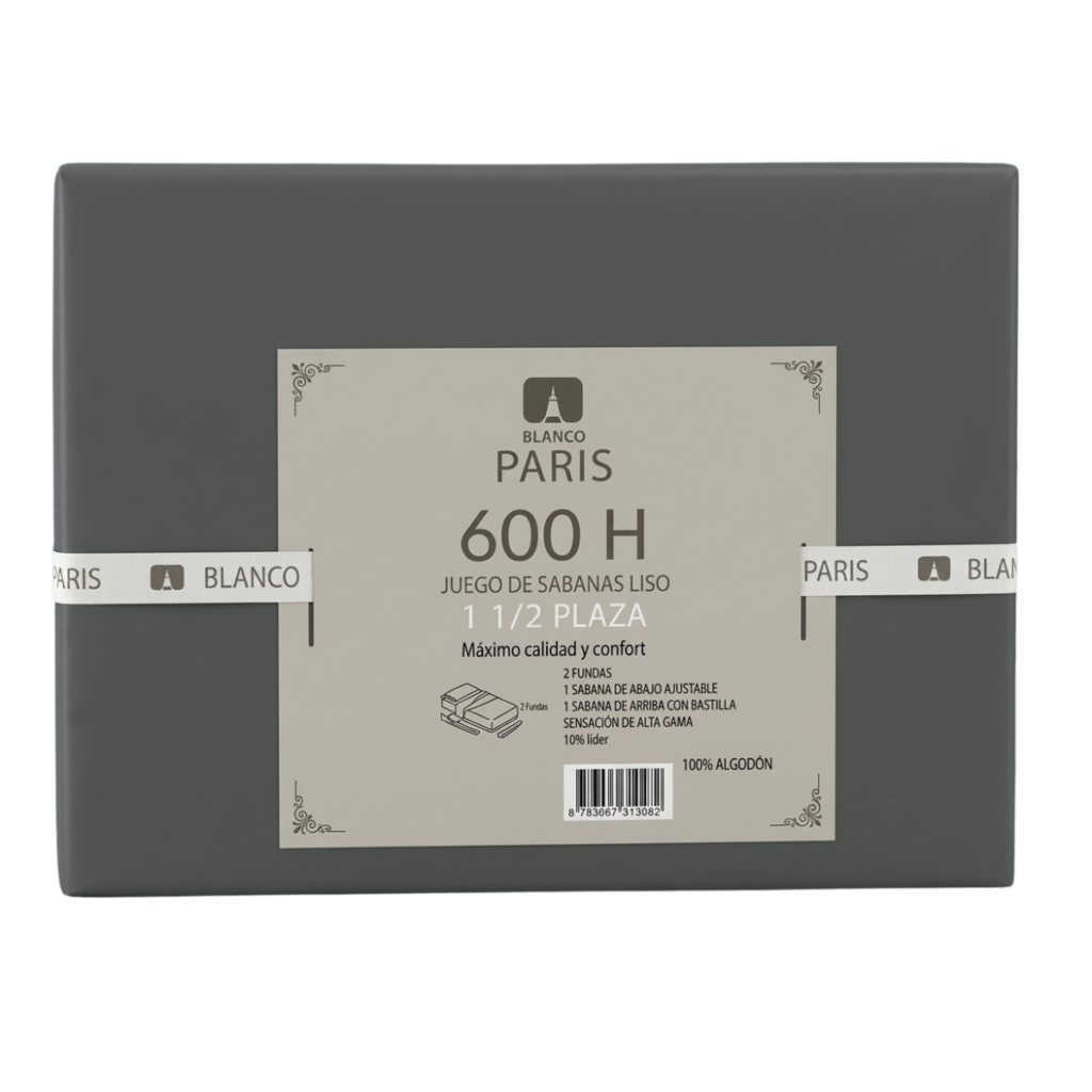 JUEGO DE SABANA LISA 600H 1 1/2 3 PIEZAS