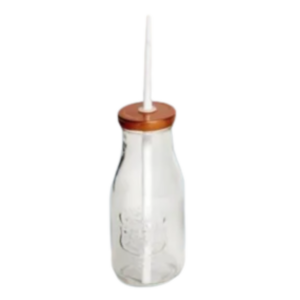 BOTELLA DE VIDRIO CON SORBETE Y TAPA