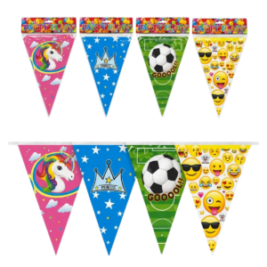 BANDERIN PRINCIPE,EMOJI,DINOSAURIO,FUTBOL,UNICORNIO