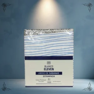 JUEGO DE SABANA ESTAMPADA BLANCA ELEVEN 2 1/2