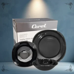 SET DE VAJILLAS 12 PIEZAS NEGRA CAROL 64816