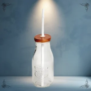 BOTELLA DE VIDRIO CON SORBETE Y TAPA