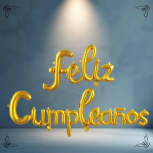 GLOBO SET FELIZ CUMPLEAÑOS CURSIVA A GRANEL