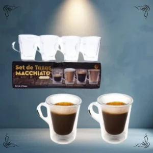 SET DE TAZA MACHIATO DOBLE CAPA X4 PLAS