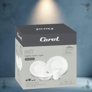 SET DE PLATOS 16 PIEZAS BLANCO CAROL 64160