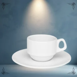 SET TAZA CON PLATO PARA CAFE PORCELANA 75CC