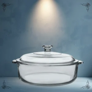 CACEROLA DE VIDRIO TIPO PYREX CON TAPA