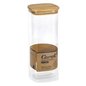 FRASCO HERMETICO TAPA BAMBO CAROL 30027 27.5CM X10CM X10CM