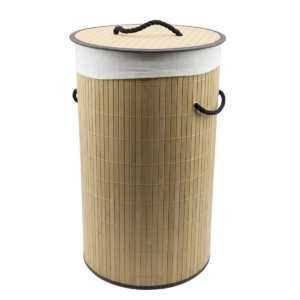 CANASTO CESTO PARA ROPA BAMBO REDONDO 31X61