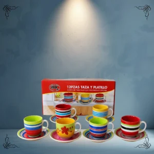 JUEGO DE TAZA RALLADAS 12 PIEZAS