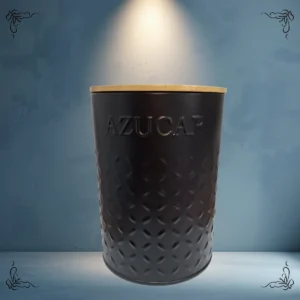 LATA NEGRA TAPA BAMBU PARA AZUCAR CAROL 71243