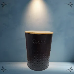 LATA NEGRA TAPA BAMBU PARA CAFE CAROL 71242