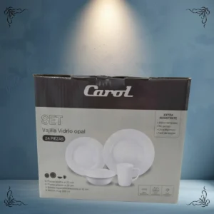 SET DE VAJILLA 24 PIEZAS BLANCO CAROL 64024