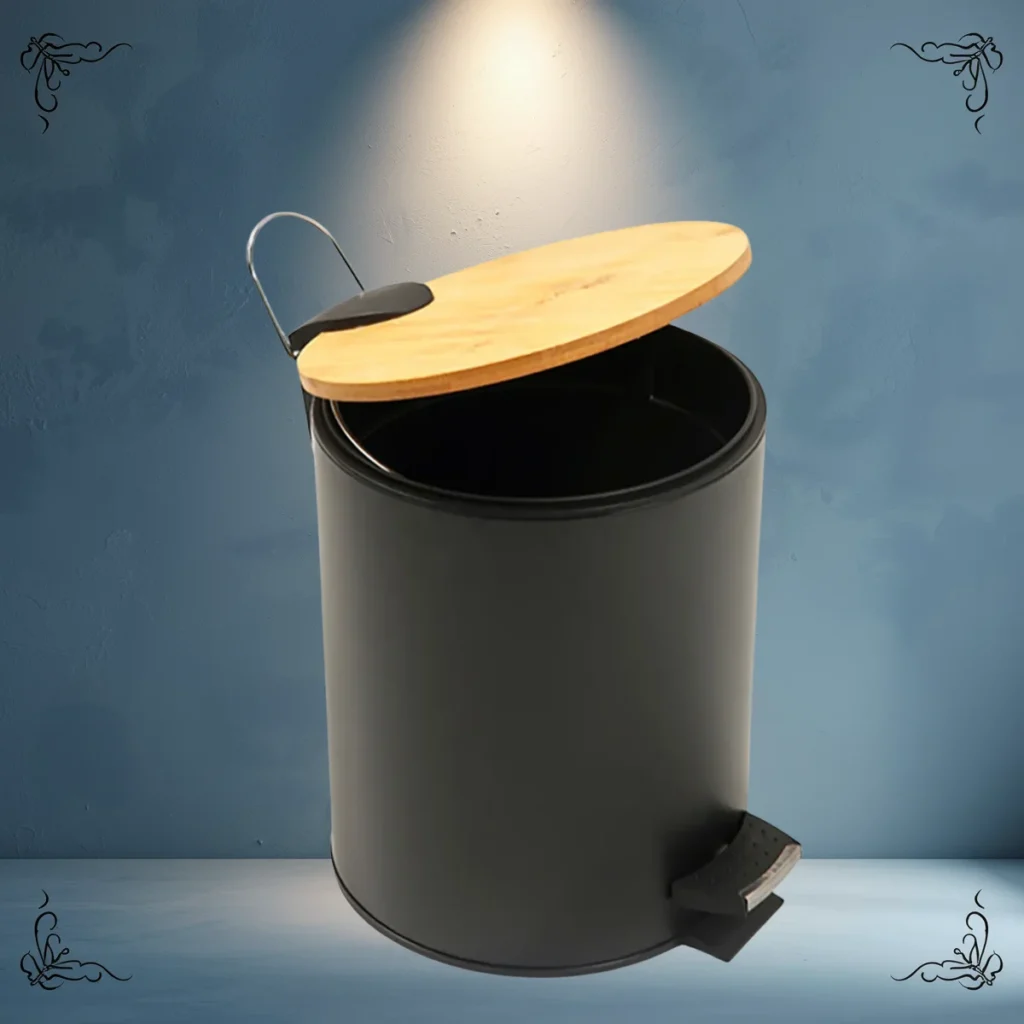 CESTO PARA BASURA CAROL CON PEDAL TAPA BAMBU 21201