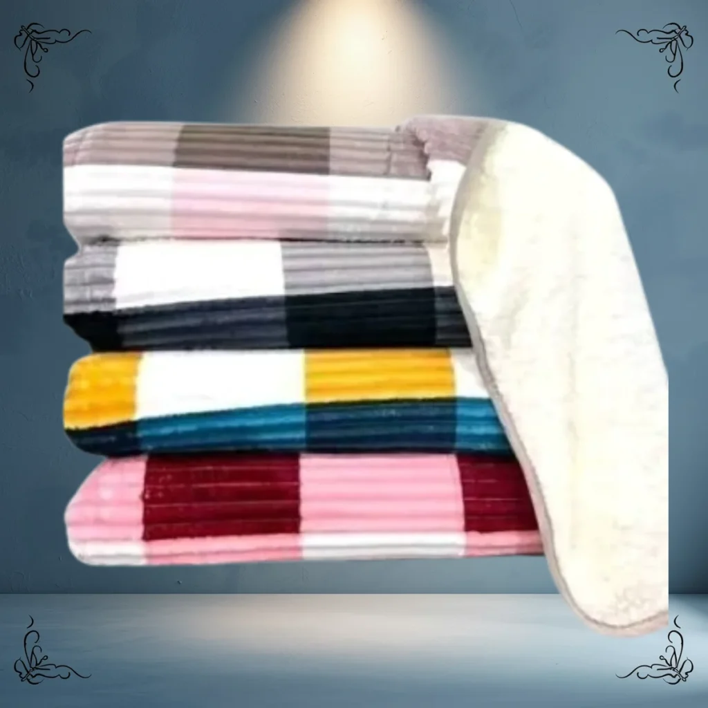 COLCHA CON ESTAMPADO Y CORDERO