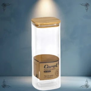 FRASCO HERMETICO TAPA BAMBO CAROL 30027 27.5CM X10CM X10CM