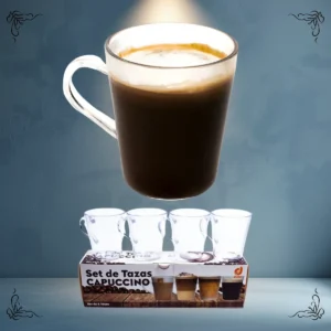 SET DE TAZA CAPUCHINO X4 PLAS