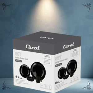 SET DE VAJILLAS 16 PIEZAS NEGRO CAROL 64816