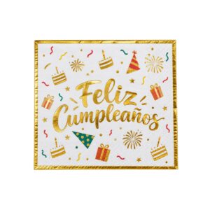 SERVILLETA FELIZ CUMPLE BLANCO DISPLAY X6