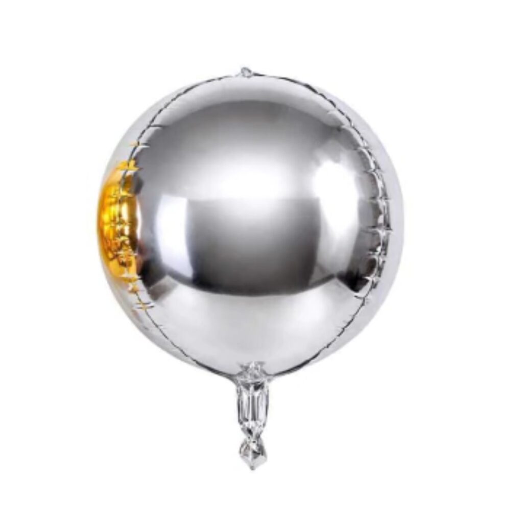 GLOBO ESFERA 80CM PLATEADO X1 UNIDAD
