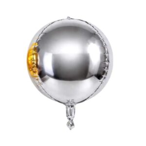 GLOBO ESFERA 60CM PLATEADO X1 UNIDAD