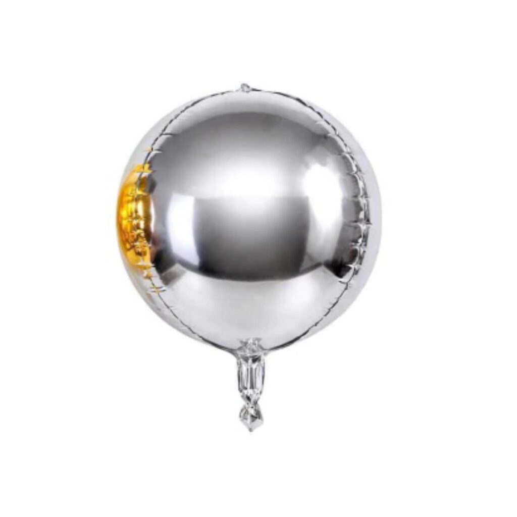 GLOBO ESFERA 100CM PLATEADO X1 UNIDAD