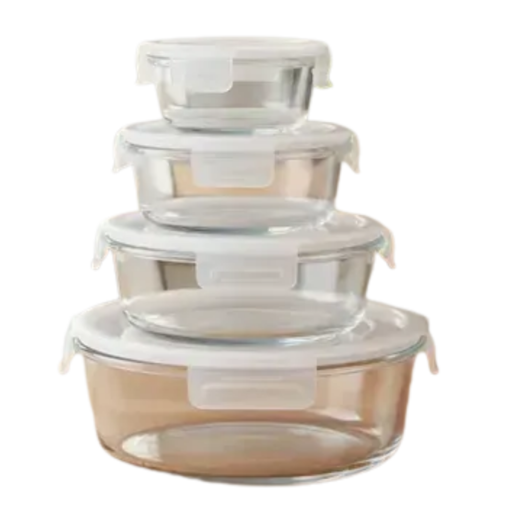 BOWL LELONG CR676 REDONDO X4 PC  CON TAPA