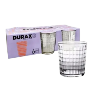 VASO VIDRIO DURAX EN CAJA X6 DIAMENTE 250CC TVE 174