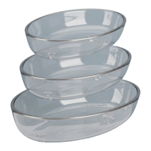 FUENTE OVAL DE VIDRIO PARA HORNO LELONG X3 PCS
