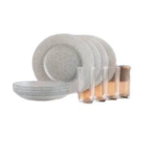 JUEGO DE 12PIEZAS PLATO Y VASOS DURAX