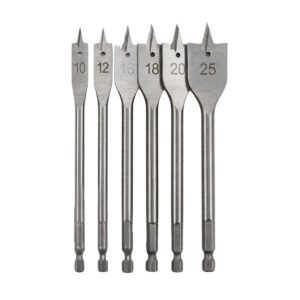 JUEGO DE BROCAS CHATAS PARA MADERAS 6PCS 10 12 16 18 20 25 SAA1 89