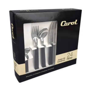 SET DE CUBIERTOS 24 PIEZAS VARIOS COLORES CAROL 91124 FTI FNE FGR