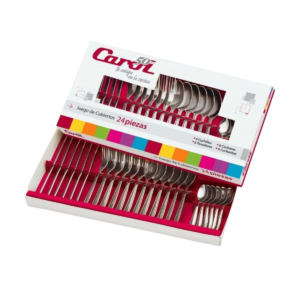 SET DE CUBIERTOS DE 24 PIEZAS CROMADO CAROL 15024