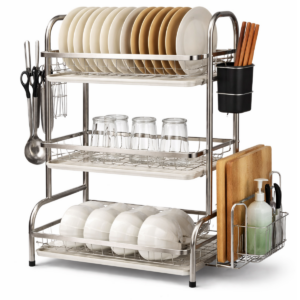 ESCURRIDOR DE PLATO ACERO INOXIDABLE 3 NIVELES ORIX DR02