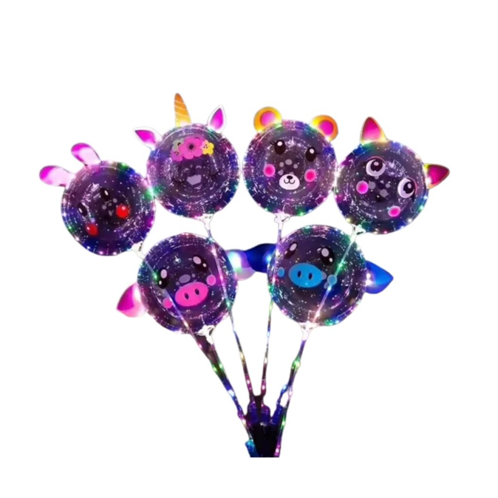 GLOBO DE SILICONA CON LUZ VARIEDAD DE MOTIVOS 4206P