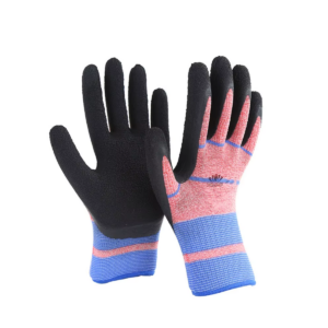 GUANTES ANTI CORTE WORK GLOVES RASA CON AZUL