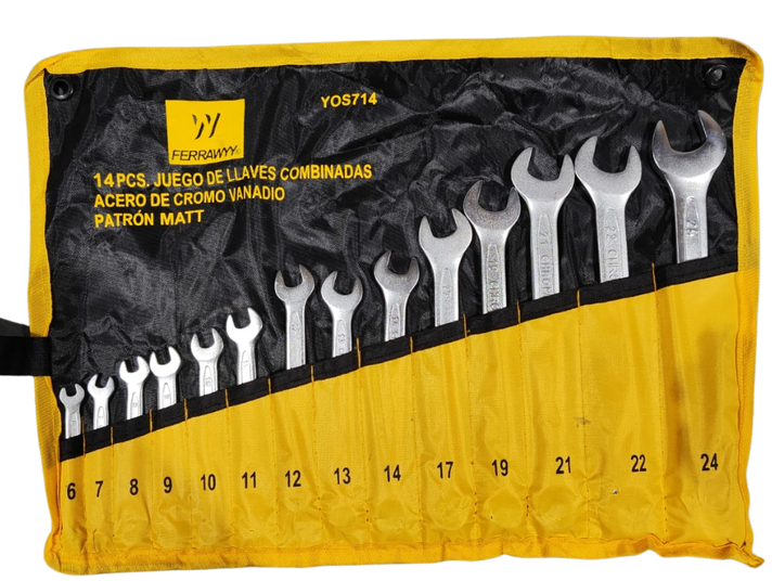 JUEGO DE LLAVE FERRAWYY 14PCS DEL 6A24MM YOS714