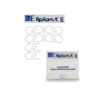 GANCHOS PARA CORTINA DE BAÑO ELIPLAST 031