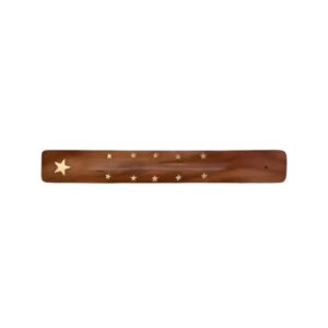 PORTA SAHUMERIO DE MADERA PREMIUM CON ESTRELLA 10"